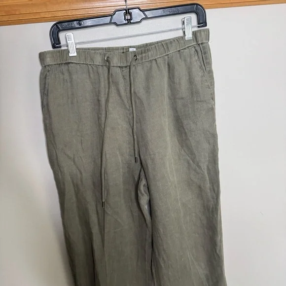 Standard James Perse Olive green linen Straight Leg Pant